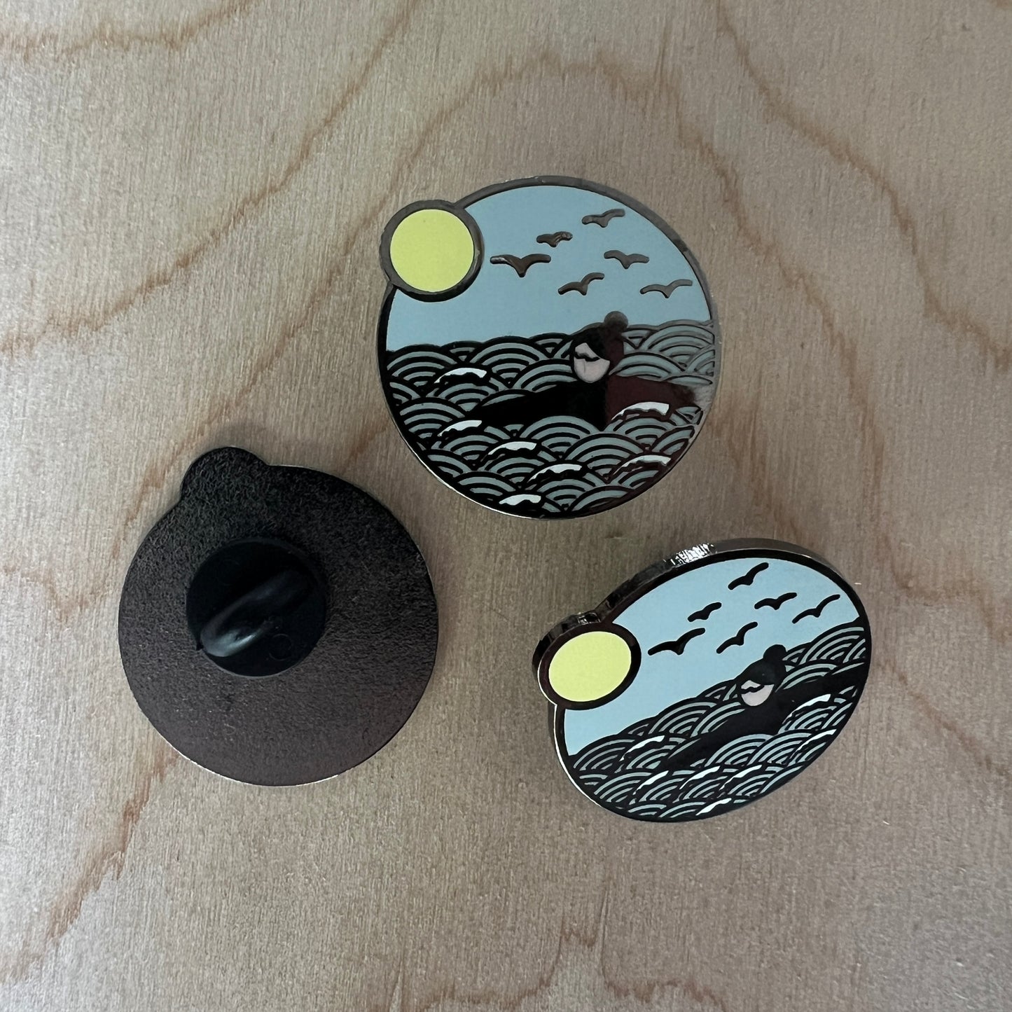 WASTE NOT! Wild swims enamel pins