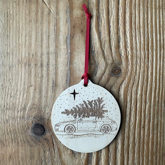 Classic Alfa Romeo Brera laser etched Christmas bauble