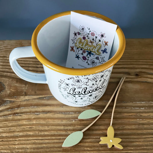 Beloved mug and pin set