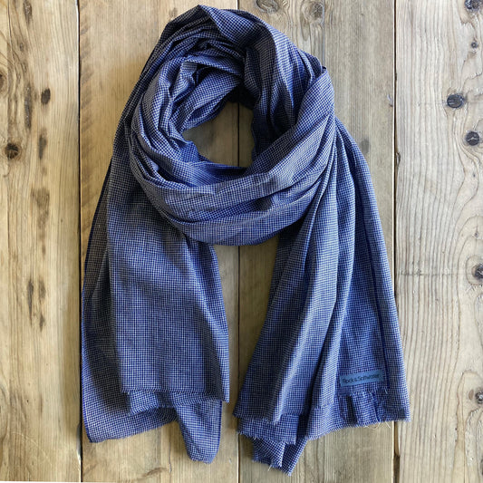 Lightweight fine cotton scarf – Cape Cornwall check