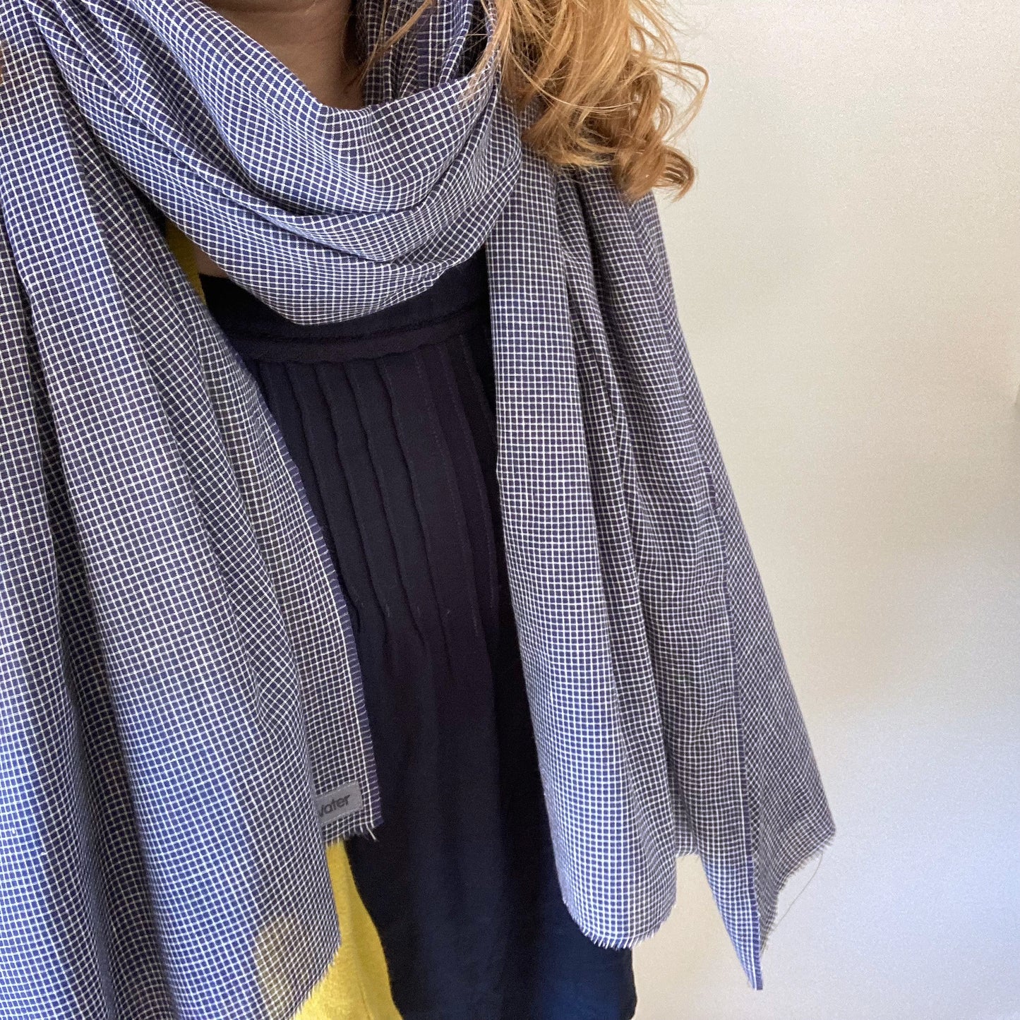 Lightweight fine cotton scarf – Cape Cornwall check