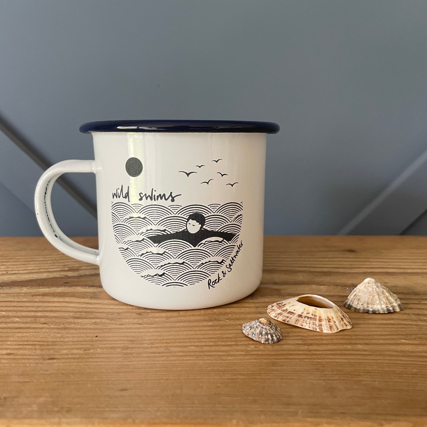 Wild swimmer enamel mug