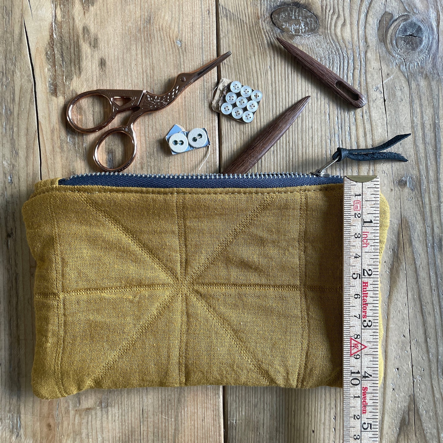 Quilted zip pouch