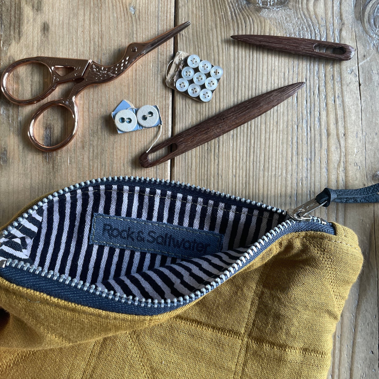 Quilted zip pouch