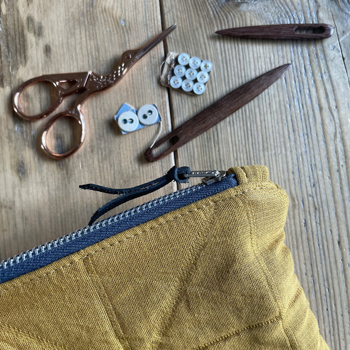 Quilted zip pouch