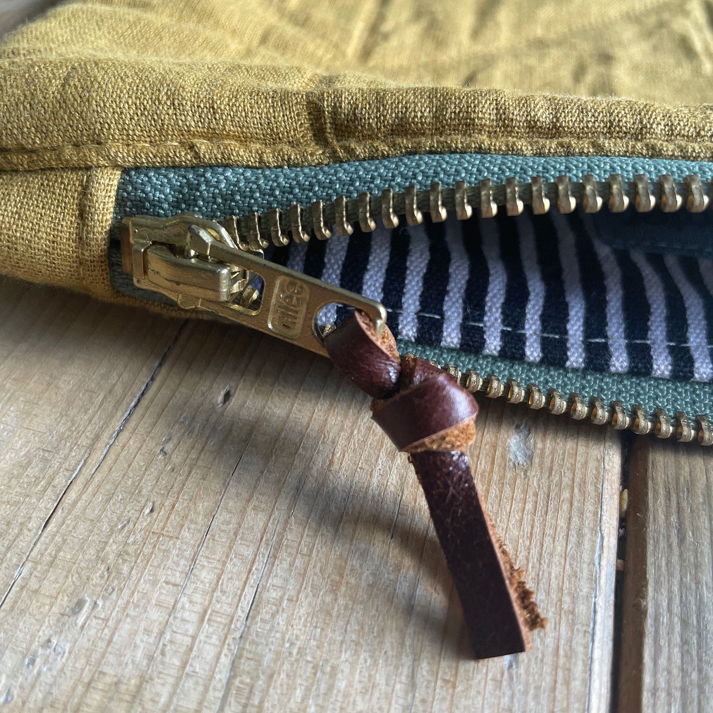 Quilted zip pouch
