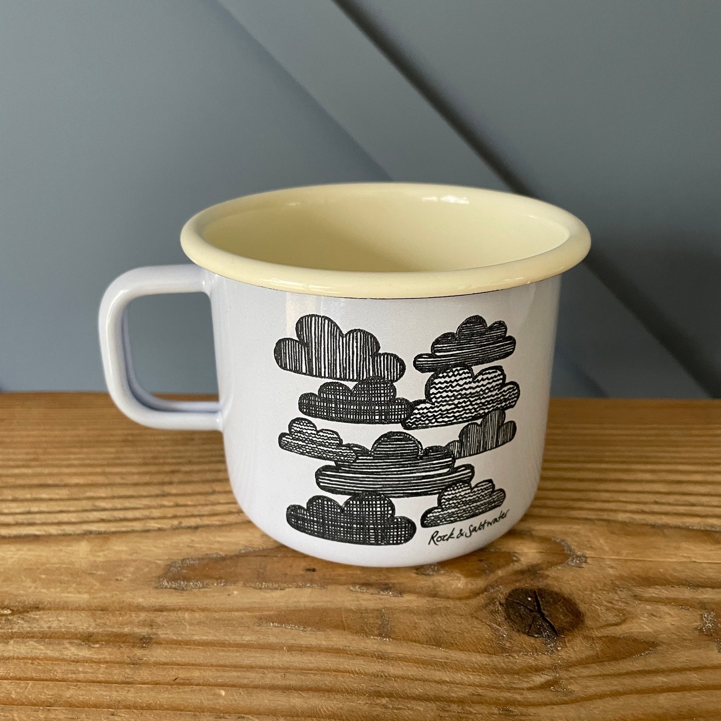 ‘Clouds’ large enamel mug