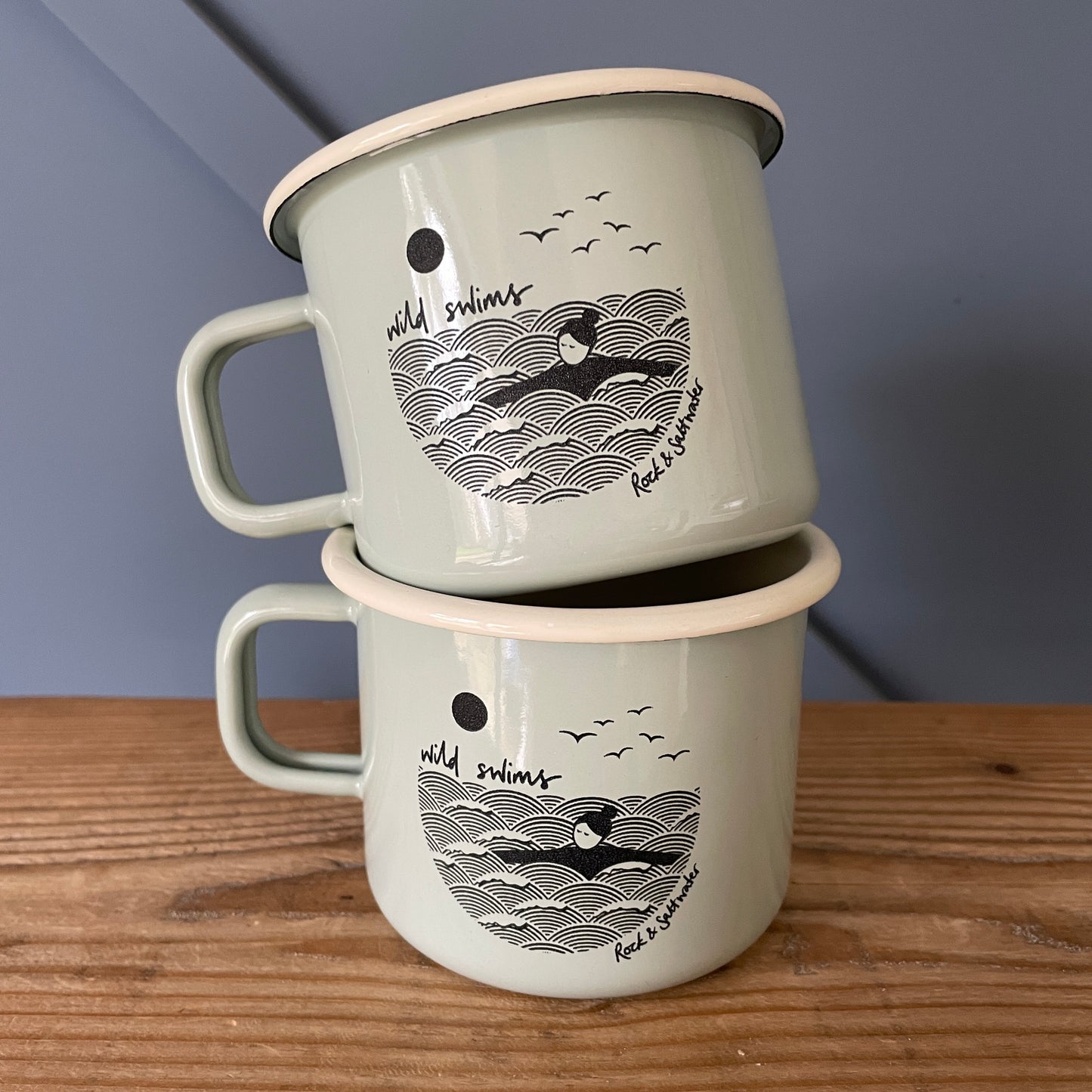 ‘Wild swims’ large enamel mugs