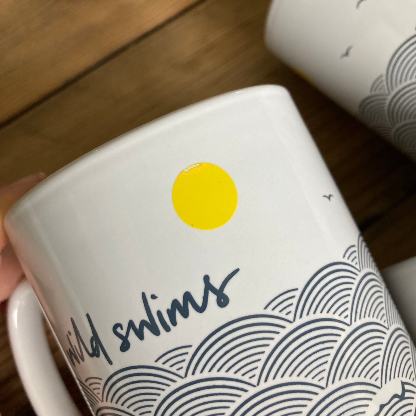 Slight seconds 'wild swims' ceramic mugs with gift box