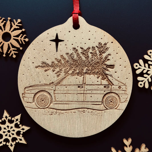 Classic Lancia Delta Integrale Evo laser etched Christmas bauble