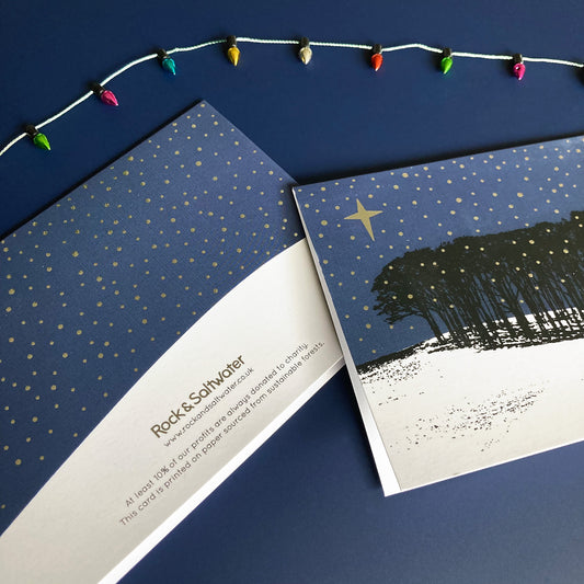 Nearly home trees Christmas cards