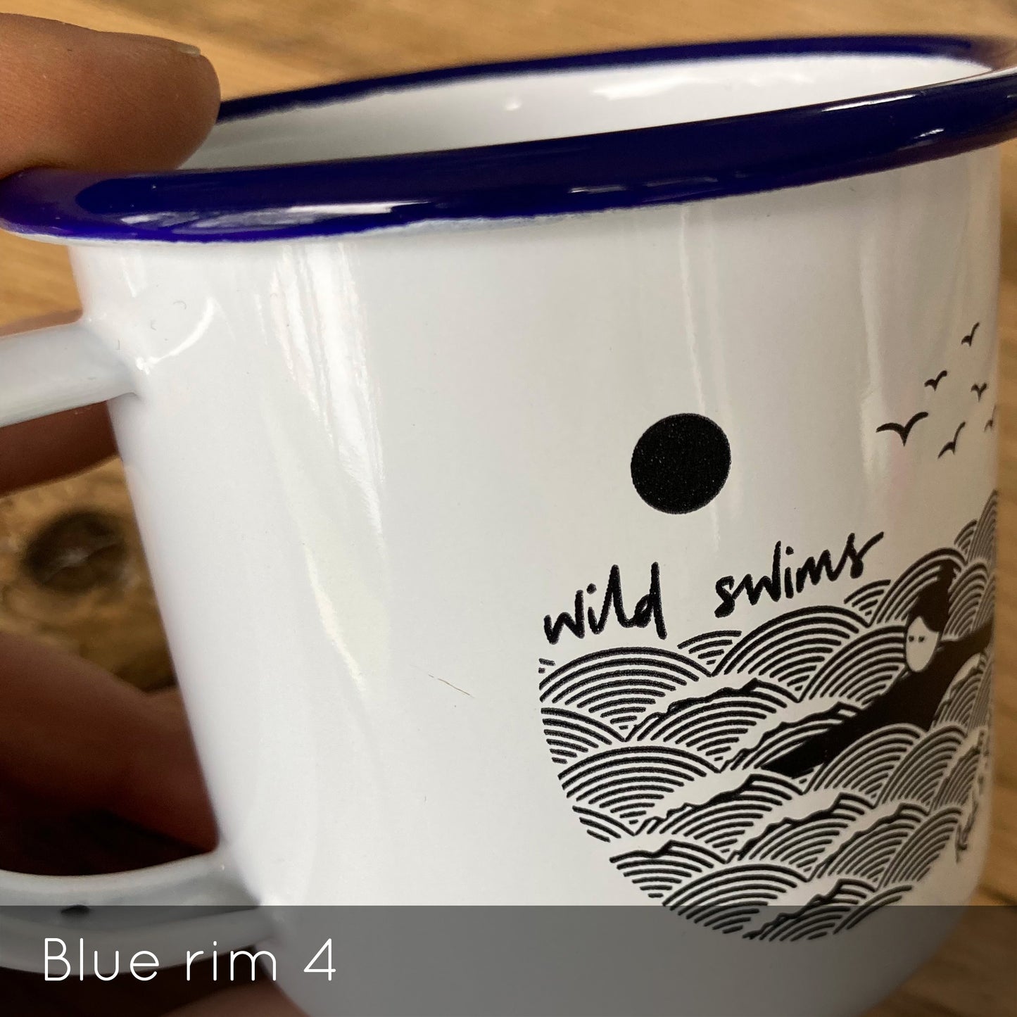 Slight seconds 'wild swims' enamel mugs