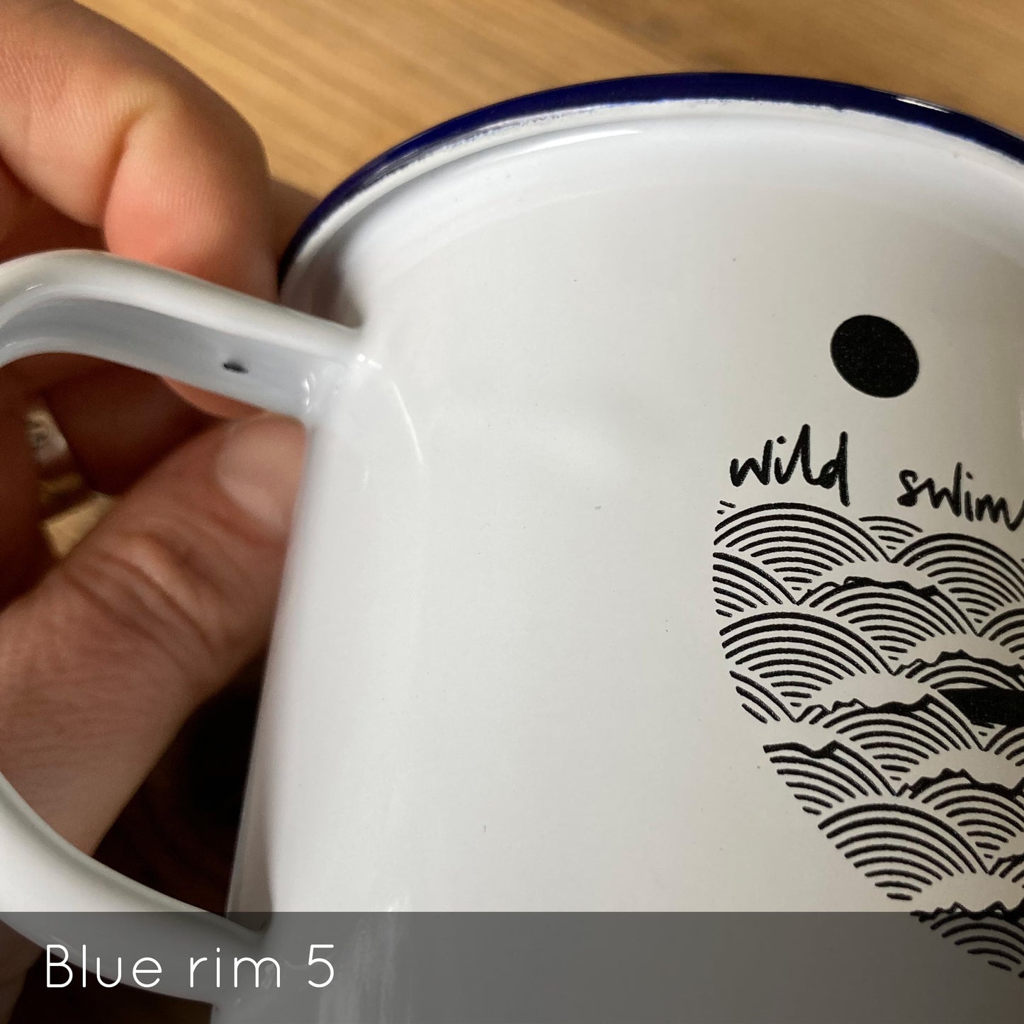 Slight seconds 'wild swims' enamel mugs