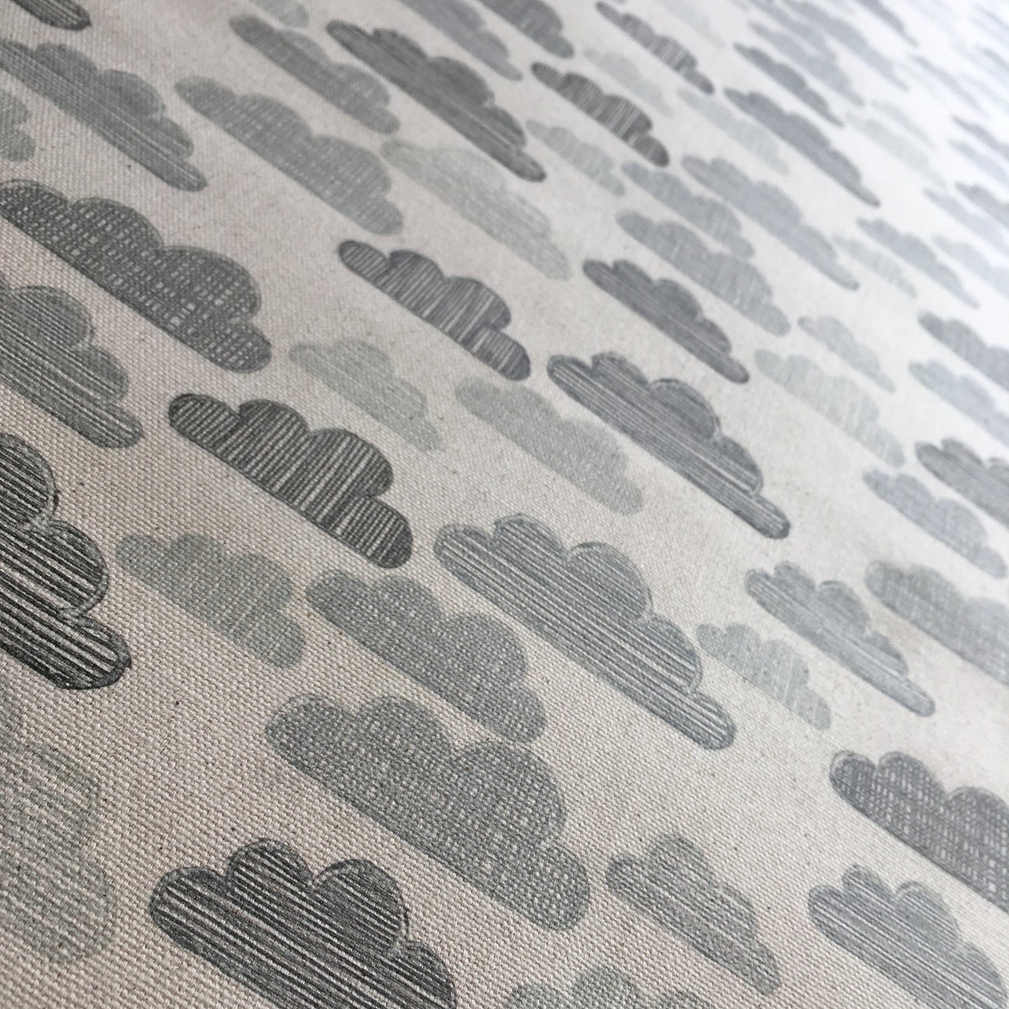 Organic cotton ‘clouds’ fabric by the half metre