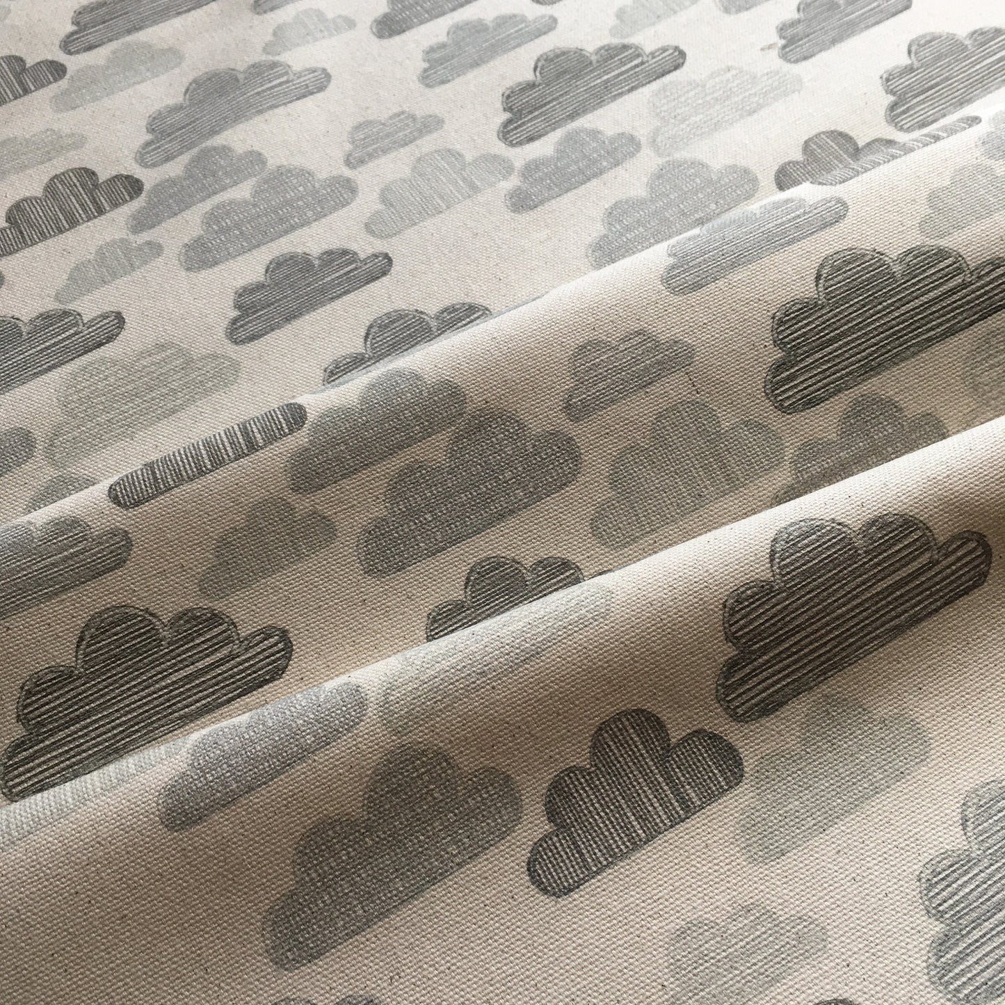 Organic cotton ‘clouds’ fabric by the half metre