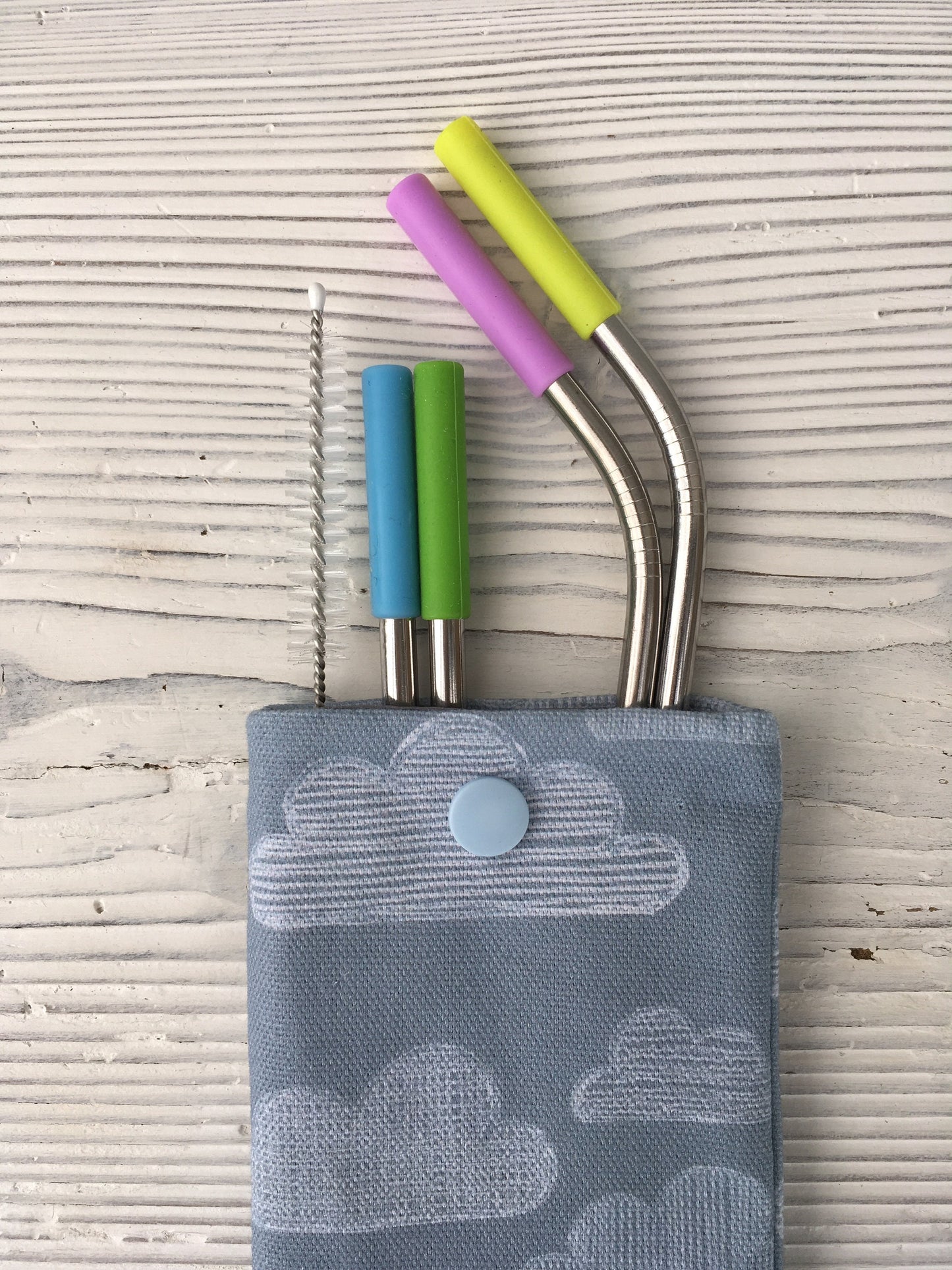 Reusable straw/spork/cutlery storage pouch | lined with waterproof fabric