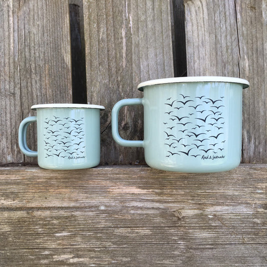 Sage green enamel espresso mug