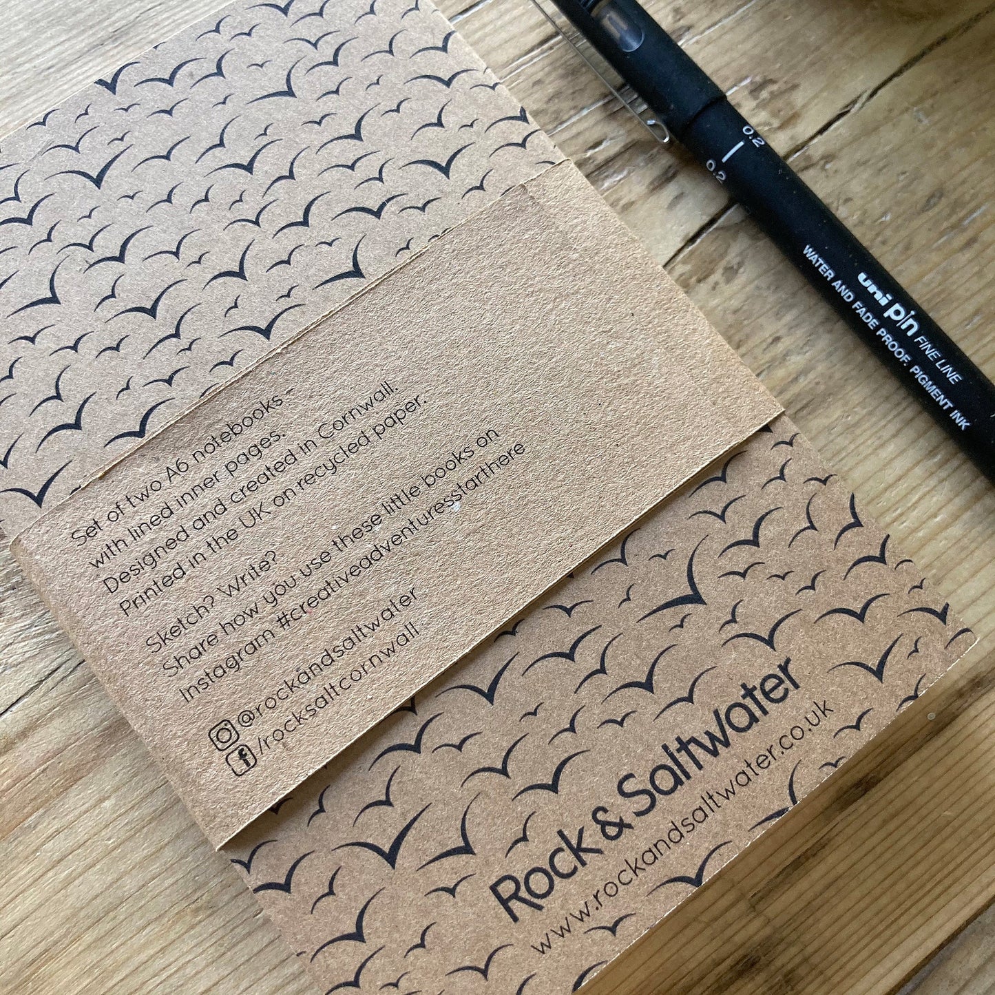 Wild swims and seagulls set of 2 A6 notebooks