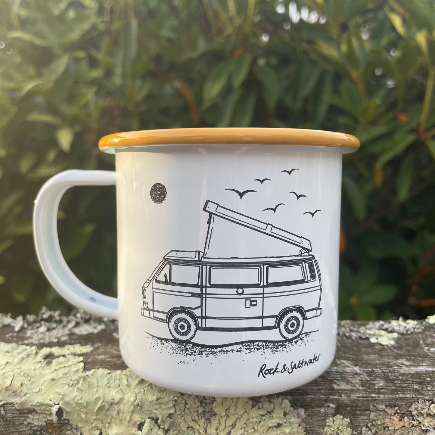 Camper van enamel mug