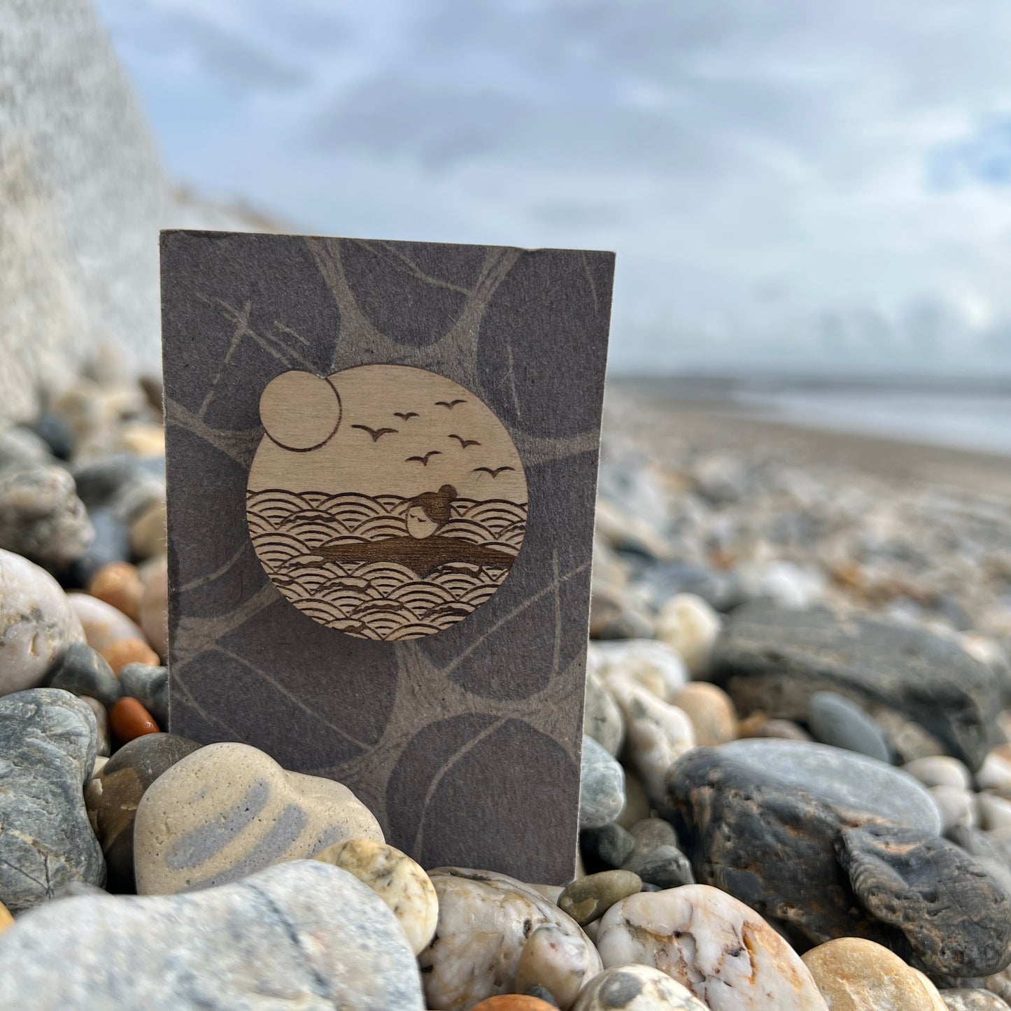 Gift bundle | wild swims A6 notebook and wooden brooch set