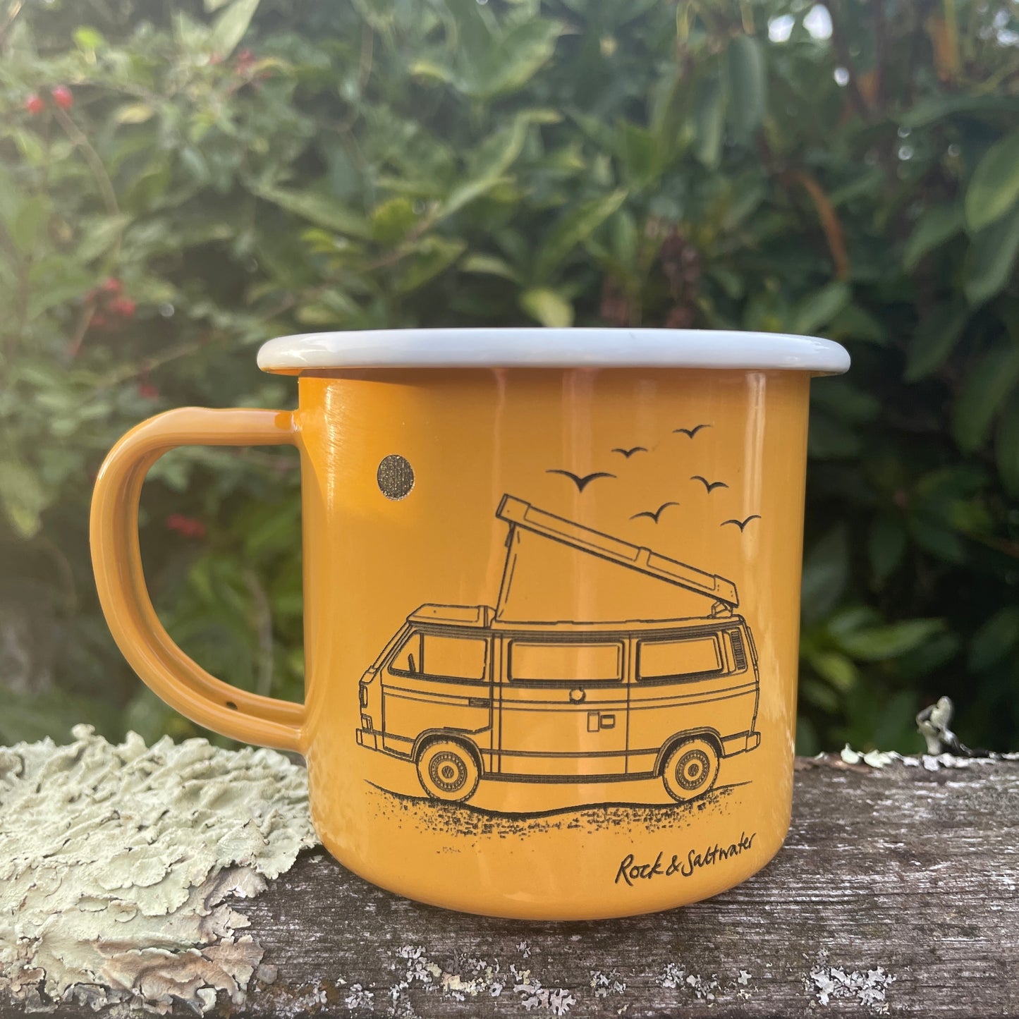 Camper van enamel mug