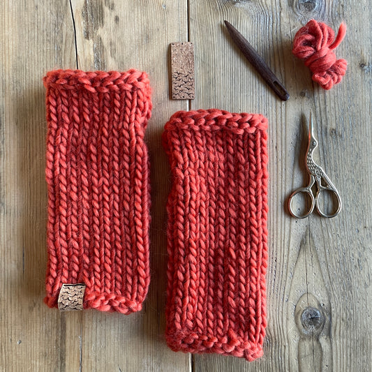 Wrist warmers | medium length, adult size | merino wool handknitted