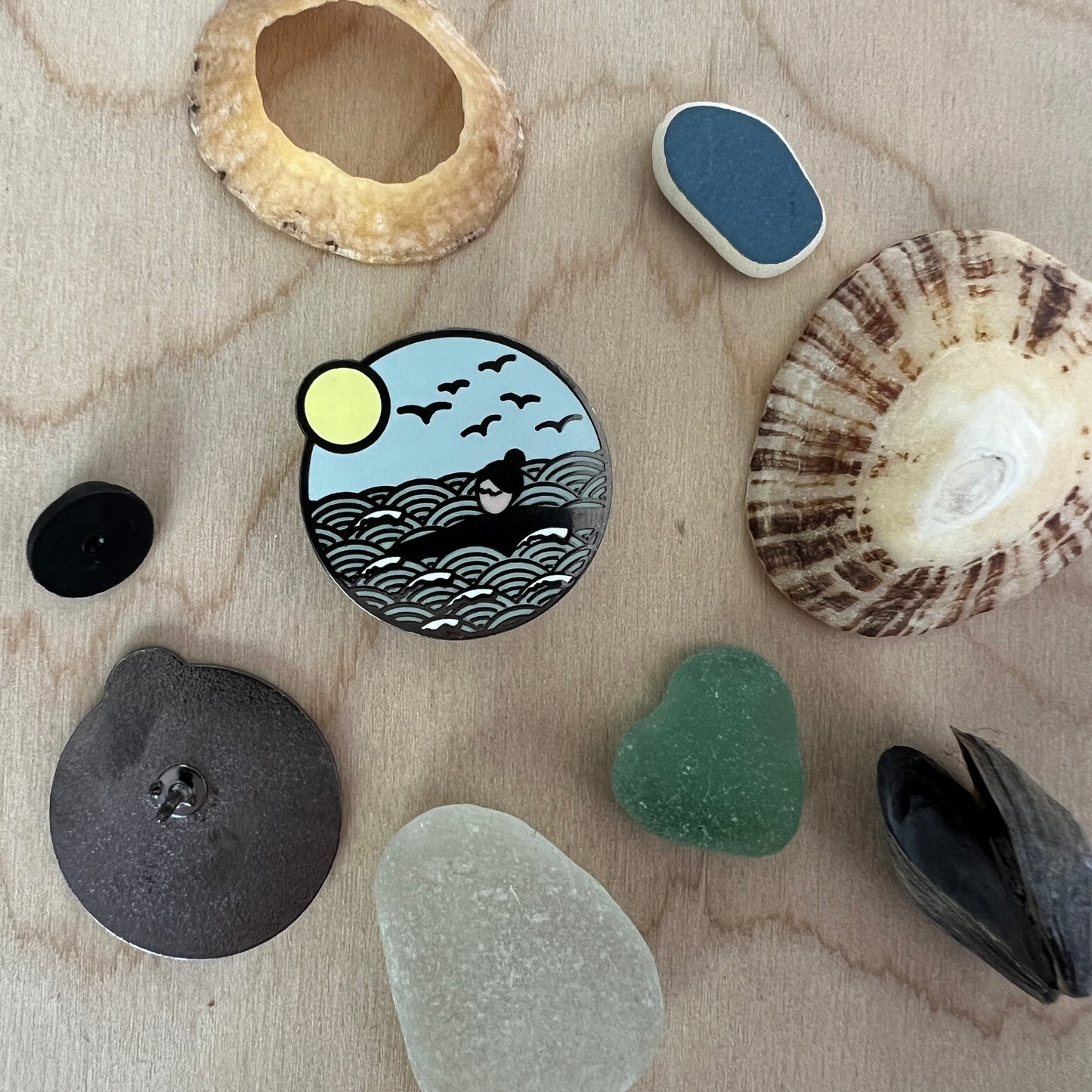 WASTE NOT! Wild swims enamel pins