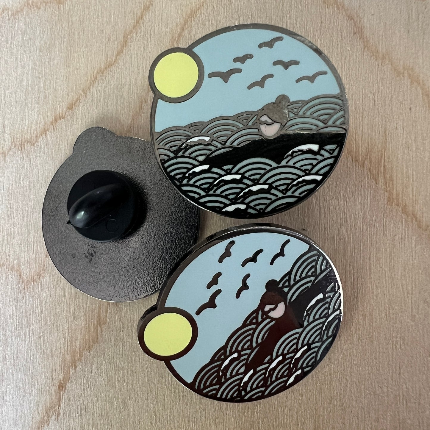 WASTE NOT! Wild swims enamel pins