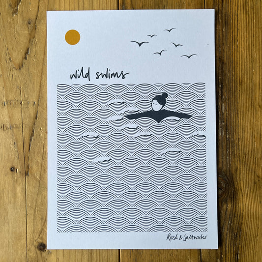 WASTE NOT! Wild swims A4 prints