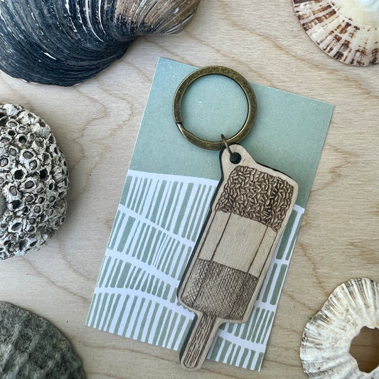 Fab etched wooden keyring