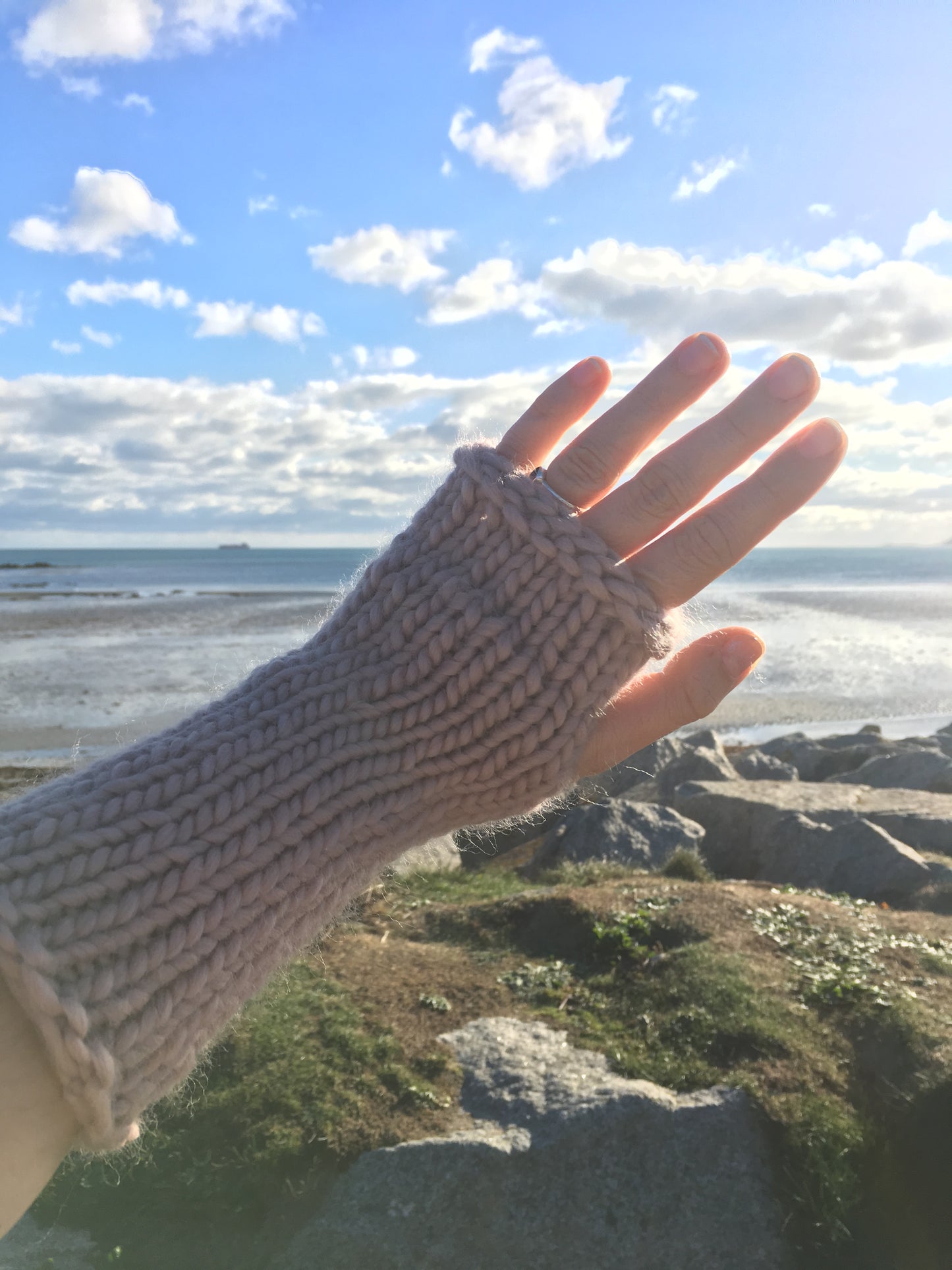Wrist warmers | long length, adult size | merino wool handknitted