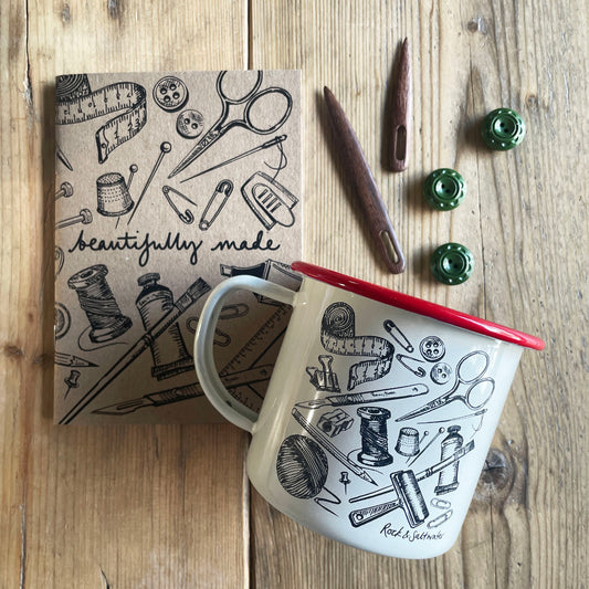 Beautifully made mug and notebook gift set
