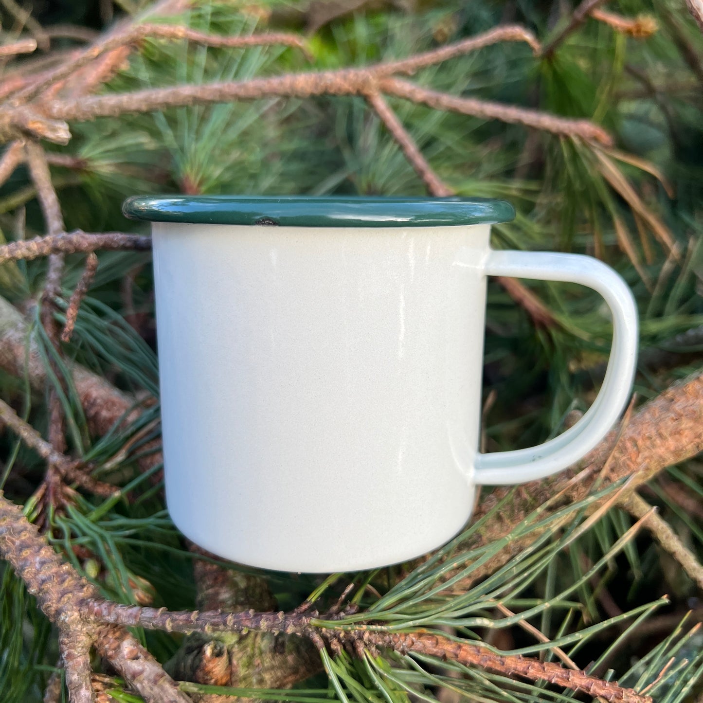Mountain biker enamel mug
