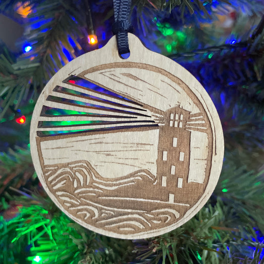 Godrevy Lighthouse laser etched bauble