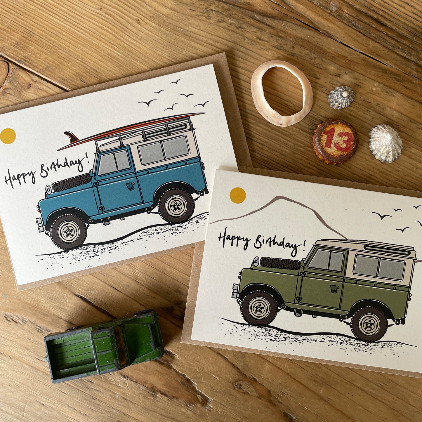 Land Rover mountain birthday card