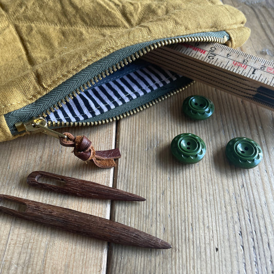 Quilted zip pouch