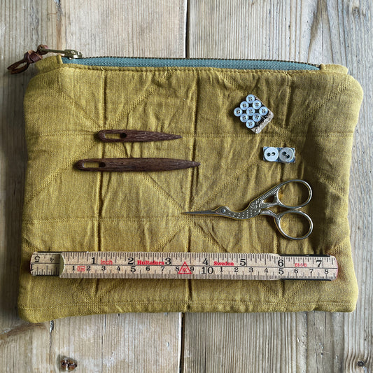 Quilted zip pouch
