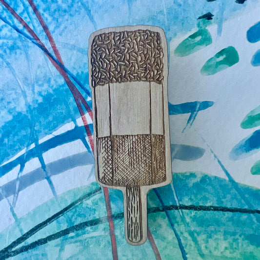 Fab etched wooden badge