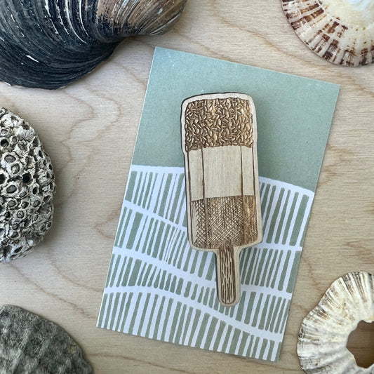 Fab etched wooden badge