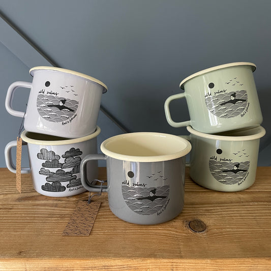 ‘Wild swims’ large enamel mugs