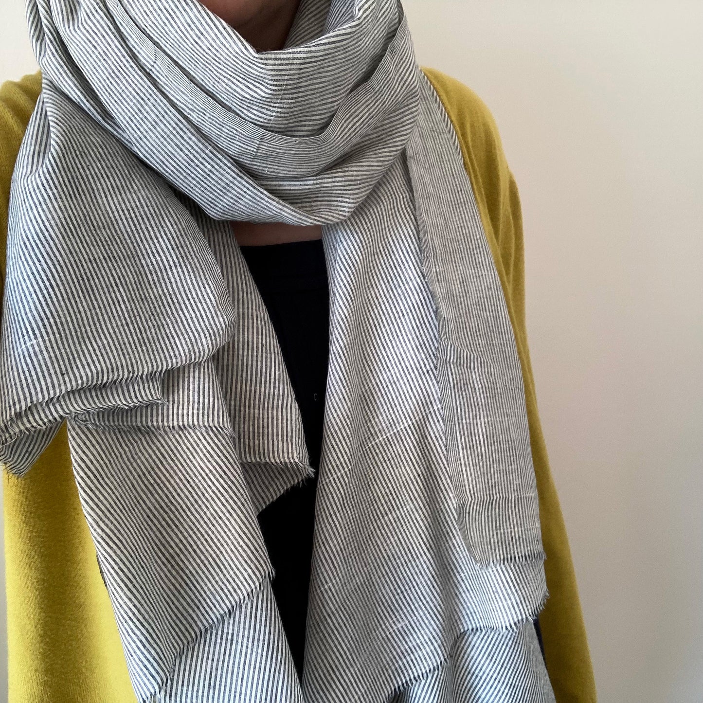 Lightweight fine cotton scarf – Sennen stripe