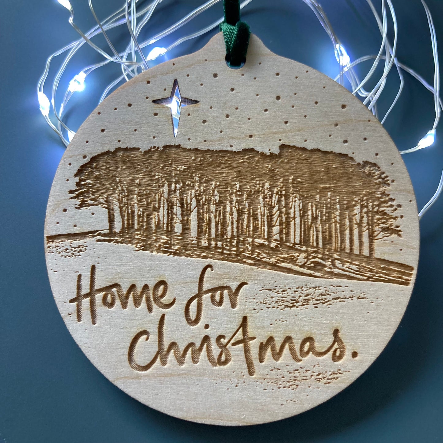Home for Christmas | 'Nearly home trees' laser etched bauble