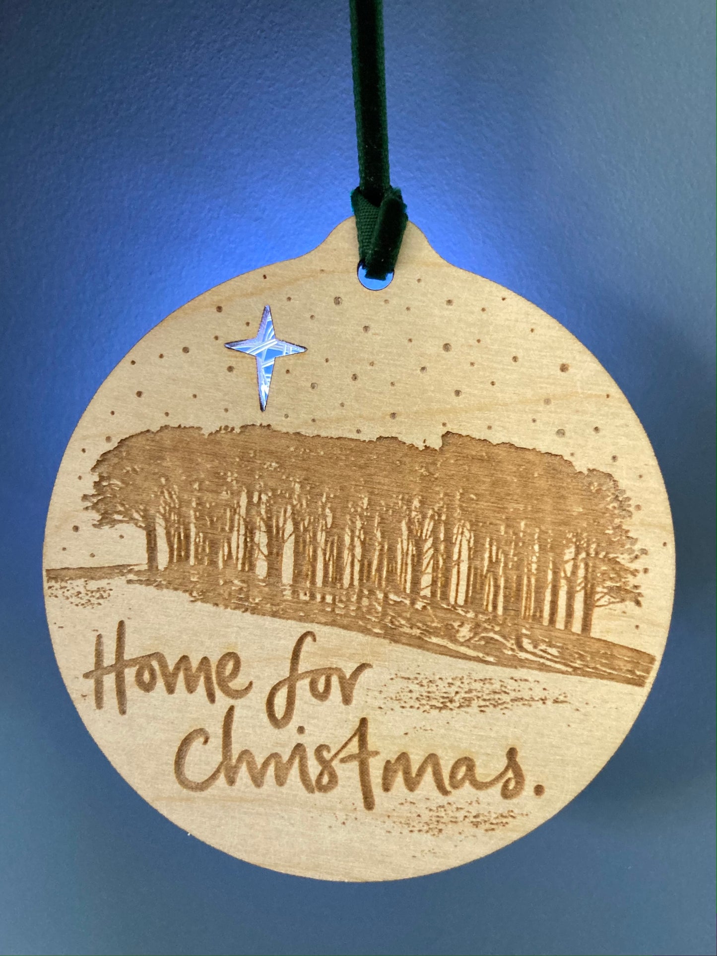 Home for Christmas | 'Nearly home trees' laser etched bauble