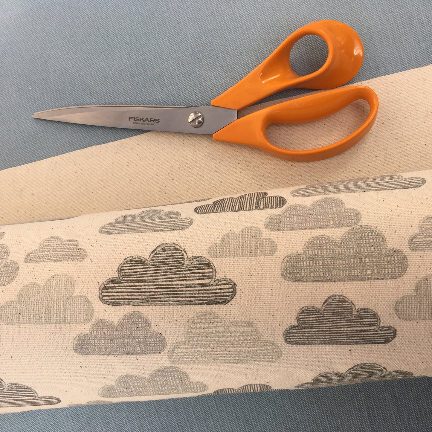 Organic cotton ‘clouds’ fabric by the half metre