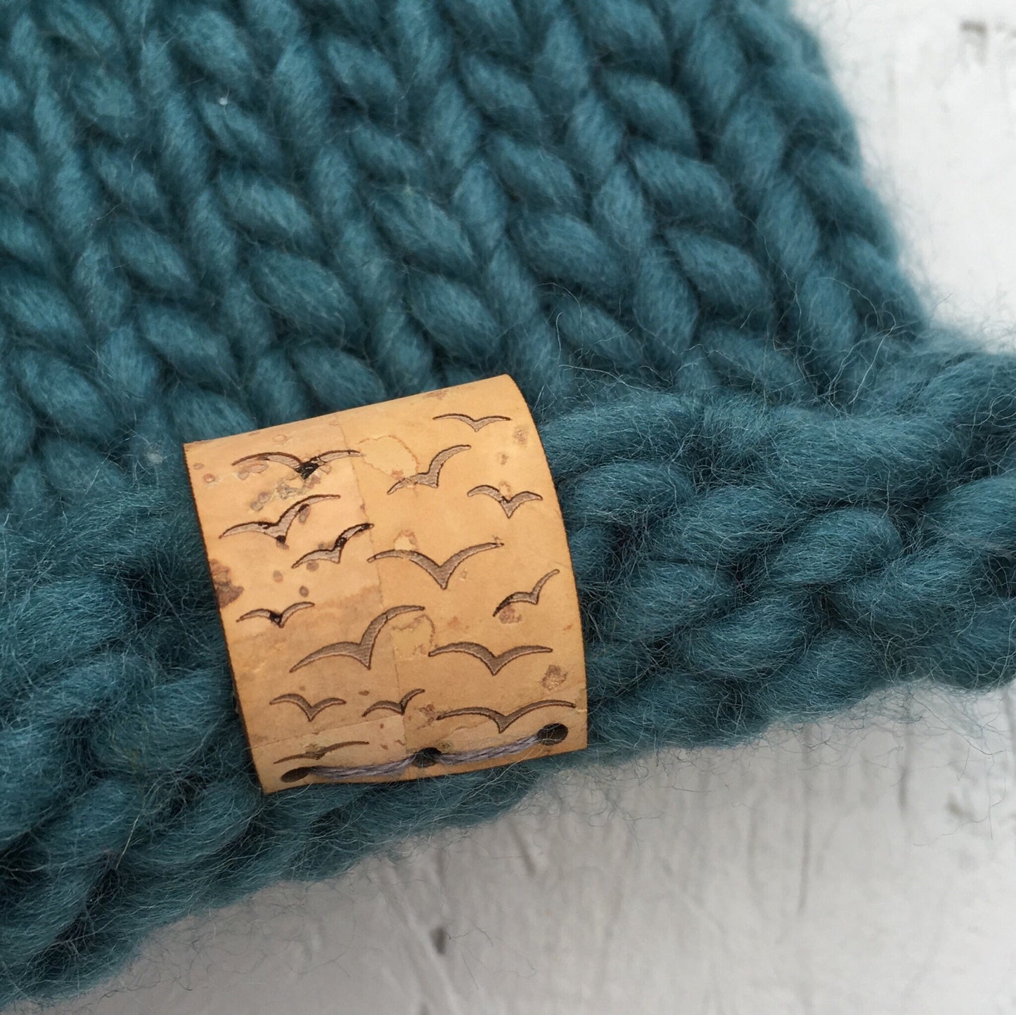 Bobble Hat | adult size | ocean teal | merino wool handknit hat