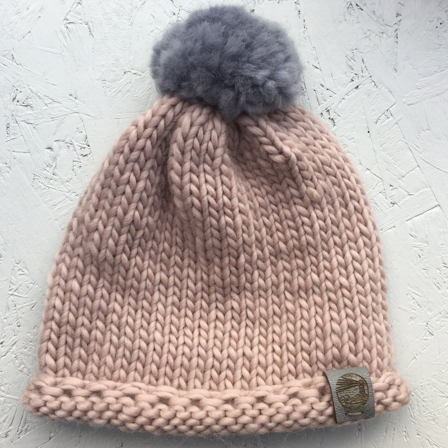 Bobble Hat | baby size | sea thrift pink | merino wool handknit hat