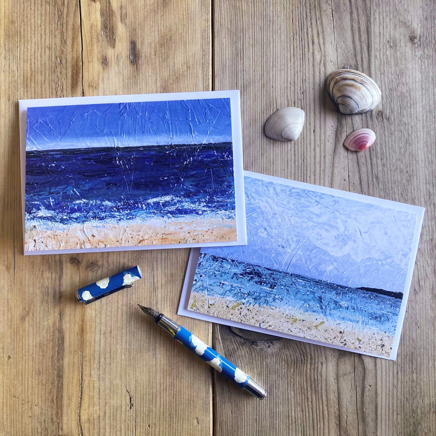 Seascape greetings cards pack of 2