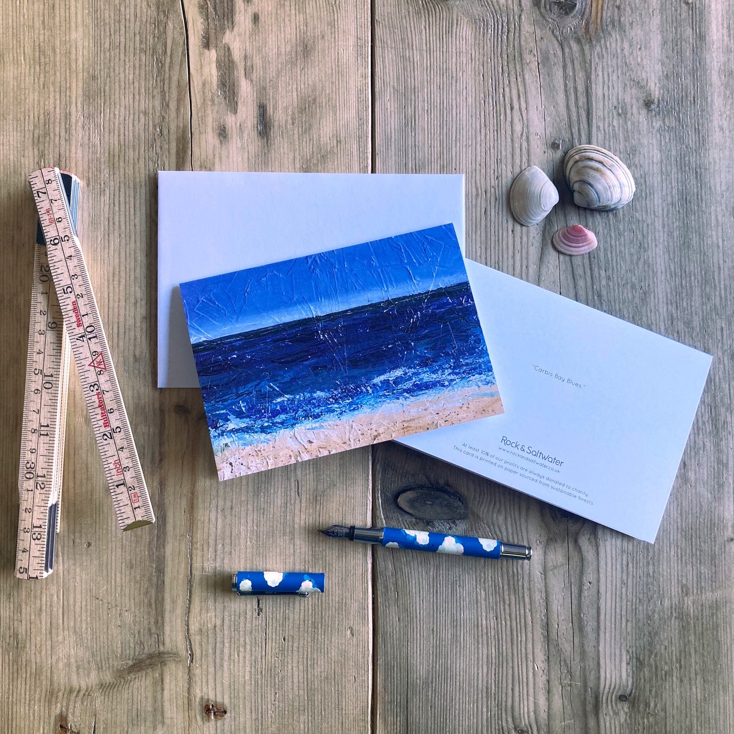 Seascape greetings cards | 'Carbis Bay' and 'Long Rock, Cornwall | pack of 2