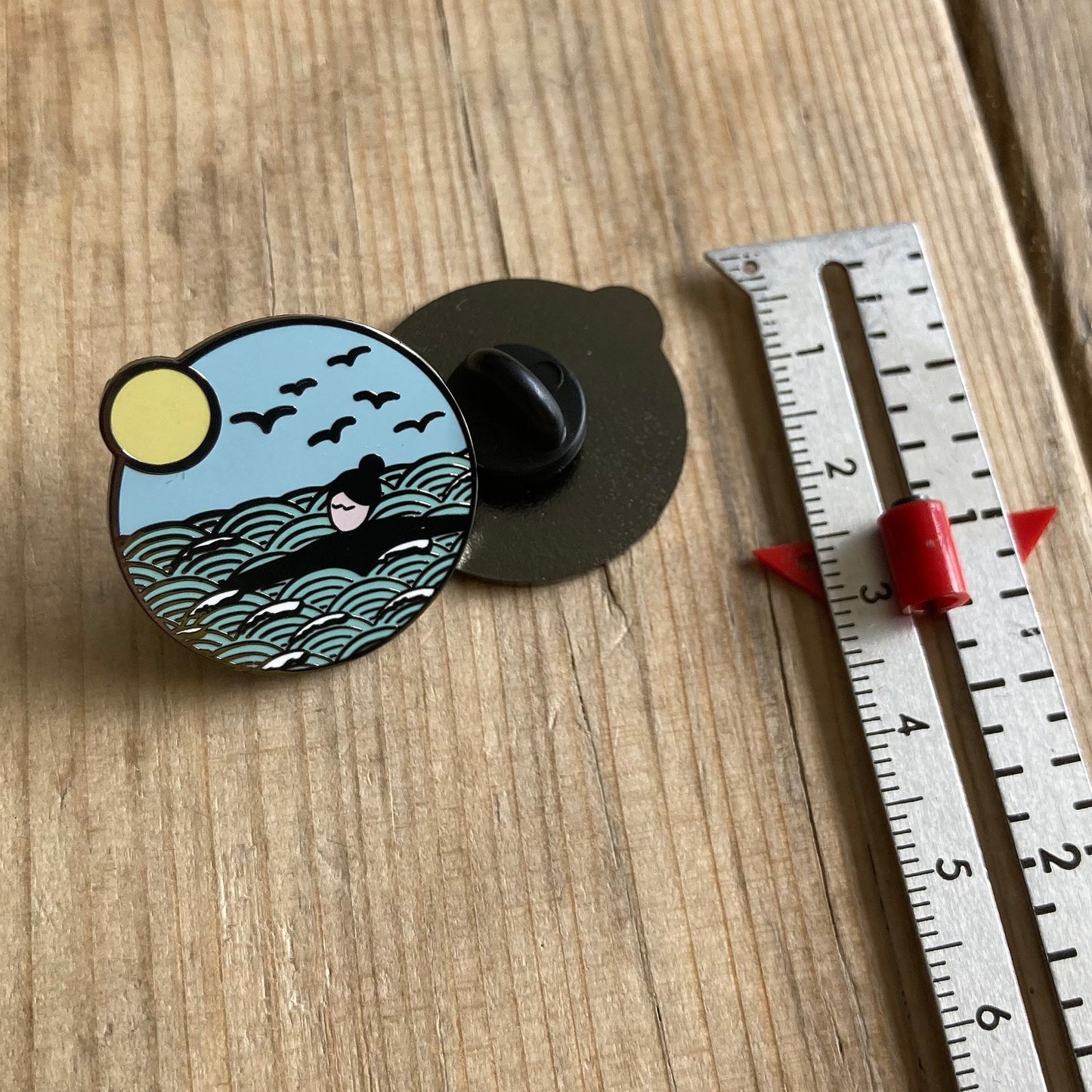 Wild swims enamel pin