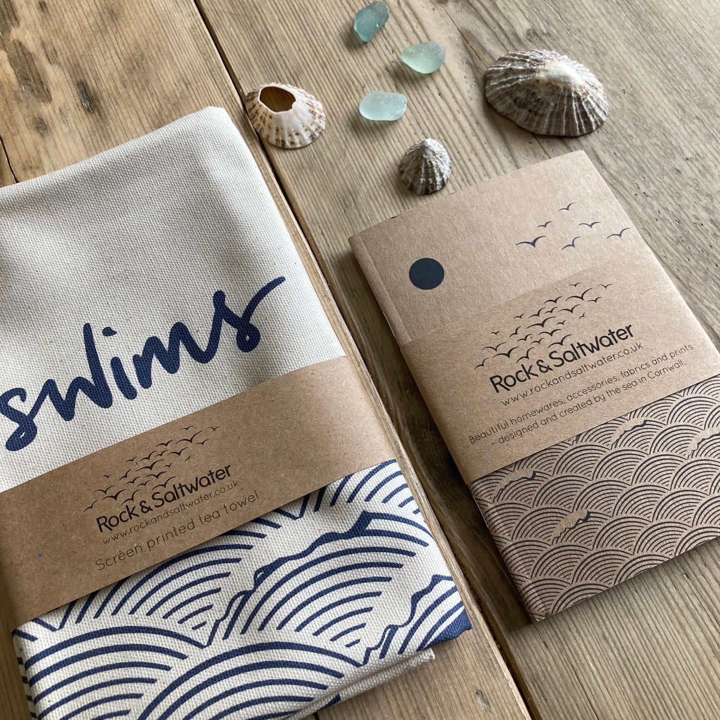 Gift bundle | wild swim tea towel and notebook set